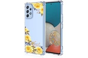 RankOne Coque de Téléphone Convient pour Samsung Galaxy A23 5G (6.6" inches) Transparent TPU Silicone Color Drawing Pattern Case - Fleurs 2