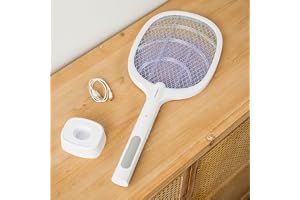 InnovaGoods® 2in1 uppladdningsbart myggdödarracket, LED UV-ljus, 3000V elektrisk myggdödare, manuellt läge och lampa, urladdn