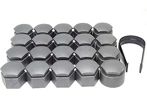 AUDI (GENUINE OE) Genuine Wheel Nut Covers Made For Audi Q7 with Removal Tool (Matt Grey, 19mm (2006-2015 models 4L))