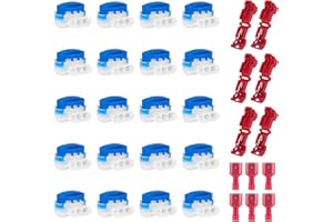 WINKIO 20 Pcs Waterproof Wire Connectors for Robotic Lawn Mowers, Lawnmower Connector with 12 Pcs Connection Terminals, Lawnmower Cable Repair Kit for Automower Irrigation Applications