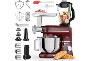 Fentic 6 in 1 Matberedare – 2000W – Med Köttkvarn, 1,5L Blender,Grönsaksskärare och Extra Tillbehör – Köksmaskin med Mixerskå