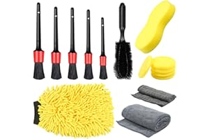 REYSHIN 15pcs Pinceau Nettoyage Voiture Lot de Brosse Nettoyage Voiture Kit Nettoyage Voiture de Brosse Nettoyage Voiture Multifonctionnelle Pour IntéRieur & ExtéRieur Pour Voiture Beauté/Moteur/Roue (16)