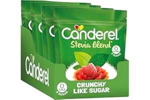 Canderel Stevia Sweetener Blend Crunchy granules - 4 x 200g | Great Taste Zero Sugar | (Pack of 4)