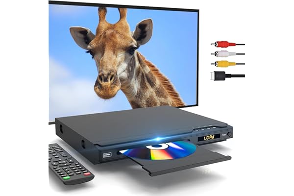 Lecteur DVD pour TV HDMI Prenant en Charge PAL/NTSC, Lecteur DVD Multizone, Entrée USB, Câbles HDMI et AV,Lecteurs DVDs Domestique Noir