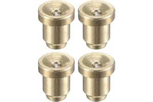 sourcing map Oliatore a sfera in ottone con flangia a pulsante per grasso e olio da 6 mm per sistema di lubrificazione, 4 pezzi
