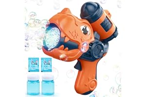 Aooess Gifts for 3-8 Year Old Boys: Dinosaur Bubble Gun Toys for Kids Presents for 4 5 6 7 Years Old Kids Birthday Party Bubble Blower for Toddlers Automatic Bubble Machines