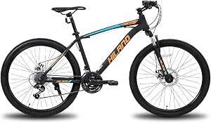 Hiland - Mountain bike da 26 27,5 pollici, con telaio in acciaio, forcella  ammortizzata per bicicletta, Urban Commuter City, colore nero e arancione…  : Amazon.it: Sport e tempo libero