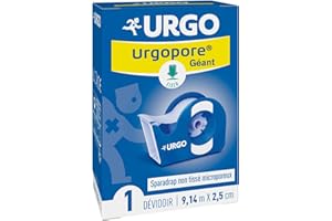 Urgo - Sparadrap avec Dévidoir - Fixation Pansements/Dispositifs - Microporeux - 9,14 m x 2,5 cm