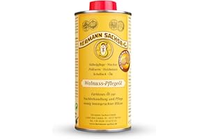 Hermann Sachse Noce – Olio per la cura 250 ml, olio per legno di quercia, faggio e noce, larice, per interni | olio per mobili incolore tradizionale e sicuro da usare