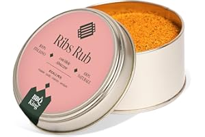BBQ KING SPICES ARE ALWAYS THE SECRET BBQ KING - Ribs Rub Confezione da 70 Gr, Dry Rub Bbq per Costine di Maiale Ideale per Barbecue e Grill, Set Spezie Cucina 100% Made in Italy, Miscela di Spezie per Costine (Saint Louis o Baby Back)