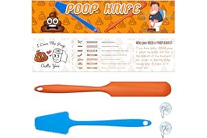 COZYMATE 2Pcs Poop Divider Knife for Toilet Adult Funny Gag Gift Ideas for Christmas White Elephant Gifts Exchange (OrangeBlue, 2P)