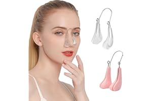 CICIING 2 Stücke Nose Shaper, Nasenclip Nose Clip Sicherheit Silikon Nasenklammer Beauty Clips, Nase Heben Clips Nasen Massagegeräte für Damen mit Breite Nase (Transparent, Rosa)