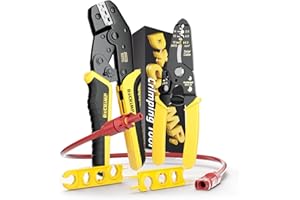 DxCRIMP Kit d'outils de sertissage solaire, pince à sertir, pour câbles PV de 2,5/4,0/6,0 mm², pince à sertir, connecteur à sertir avec 2 clés et pinces à dénuder pour connecteur solaire