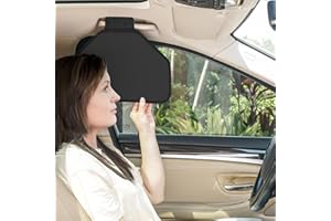 TFY Side Window Sun Visor for Car Roof Handles - Sun Glare and Heat Blocker for Driver or Passenger, Reduces Side Window Glare, Easy Installation and Storage (Black)