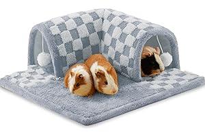 JEVND Guinea Pig Hideout Tunnel House Large, Removable Cozy Guinea Pig Hides and Tunnels Tubes Fleece for Cage Corner, Rat Tunnel Toy, Soft Small Animal Tunnel for Rats Chinchillas Ferrets (Blue)