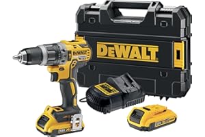 DEWALT Taladro atornillador percutor con motor Brushless XR incluye 2 Baterias de Litio 18V 2,0Ah,un cargador multivoltaje y un maletin TSTAK, DCD796D2-QW