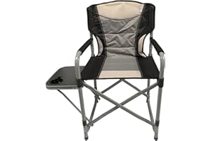 Kampa The Chairman Folding Directors Chair with Side Table for Outdoors Camping, Sporting Events, Concerts, Caravans, Campervans and Festivals