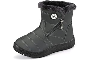 Gaatpot Botas de Nieve para Niños Invierno Calentar Forradas Botines Niña Niño Impermeables Planas Botas Suave Antideslizantes