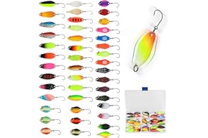 JasCherry Kit esche pesca, 43 pezzi, esche da pesca con paillettes rotanti con amo, kit di accessori realistici, cucchiaio, esca da nuoto con scatola di immagazzinaggio