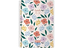 Q Kalon - Agenda Escolar 2025 2026 - Día Página, Tamaño A5 (15x21 cm), Español e Inglés, Septiembre a Junio, Cierre de Espiral, Tapa Flexible con Plástico Protector - Garden