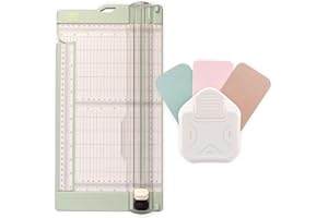 Vaessen Creative Papierschneider mit Falzbrett 15,2 x 30,5 cm - Inklusive 3-in-1 Eckenstanzer - 4-7-10 mm - Schneidemaschine für Scrapbooking, Karten Basteln und Basteln mit Papier - Sicher Gestaltet