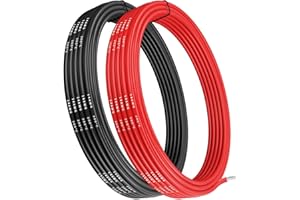 Gruiqrd 14 Gauge silicone Wire, 14AWG Electrical Cable 5M [2.5m Black and 2.5m Red], Flexible 400 Strands 0.08 mm of Tinned Copper High Temperature Wire for RC Car, Marine, Airplane Battery, etc