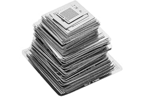 HOMRY Pochoirs BGA Reballing, 130pcs BGA Universal Rebillage Rework Net Gabarits en Acier Gabarit Gabarit Ensemble de Chaleur Kit 6 différentes tailles