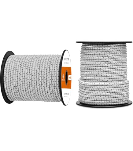 Elastische touwen, 10 m x 6 mm, rubberen touw met haken, karabijnhaken, dubbele hulzen van aluminium, elastisch touw voor dekzeilen, tenten, transport, tuin en bagagedrager, doe-het-zelfset
