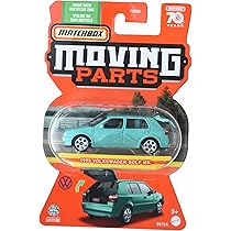 Matchbox 1995 Volkswagen Golf MK, Silver Car, Moving Parts