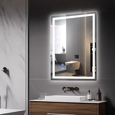 LED Badezimmerspiegel Mit Beleuchtung – 50,8x71,1 Cm, Dimmbar, Beschlagfrei, Farbtemperatur Verstellbar