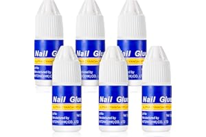 6 Pièces Colle à Ongles Colle d'Ongle Rapide Colle de Faux Ongles de Beauté pour Coller ou Réparer des Ongles Artificiels