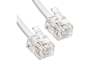 ICABLES RJ11 Cable for Landline Telephone, Router, Modem to Phone Socket/Microfilter - ADSL Internet Cable - BT/Talk Talk/Sky Broadband/Plusnet/Vodafone - White (5M)