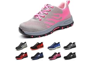 SNUGNAP Scarpe Antinfortunistiche Uomo Donna S3 Scarpe da Lavoro con Punta in Acciaio Leggere Traspiranti Sneaker Estive Scarpe Sportive di Sicurezza Nero Blu Grigio 35-48 EU