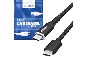 LAINFELD Cavo di ricarica per bici elettrica Bosch Intuvia Kiox Nyon, connettore USB C per Android, cavo micro USB per display e-bike, 35 cm, accessori eBike
