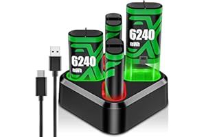 ZRZLMVP Xbox Controller Battery Pack - 4x6240mWh Batteries Rechargeable Battery Pack, Upgraded Fast Xbox Accessories for Xbox One/Xbox One S/Xbox One X/Xbox One Elite/Xbox Series X/S (4 Pack)