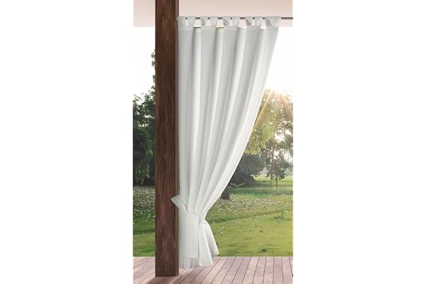 Eurofirany Garden Rideau d'Extérieur à Pattes Auto-agrippantes, 1 Pièce, Occultant & Imperméable, Protection UV, pour Balcon Terrasse Pavillon, 155x200 cm (L x H), Blanc