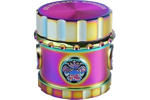 Golden Bell Grinder 1.8 inch (45 mm) Spice Grinder 4 Layers Zinc Alloy Grinder Threadless Skull Mills for Halloween Decoration - Rainbow