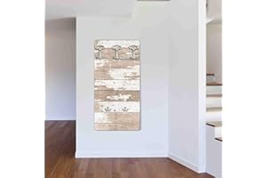 Dekoidea by Crearreda Appendiabiti da Parete Legno Shabby, Attaccapanni Decorativo da Muro in Legno con Ganci in Ferro, Viti e Tasselli Inclusi, Made in Italy 45 x 90 x 1 cm