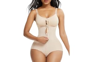 FeelinGirl Mujer Faja Reductora con Cremallera - Shapewear Overbust con Tirantes Ajustables Corsé Cubre Busto Corset de Cuerpo Body Shaper