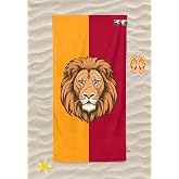 Sarı Kırmızı Aslan Dijital Baskılı Plaj Havlusu Unisex Plaj Havlusu Deniz Havlusu