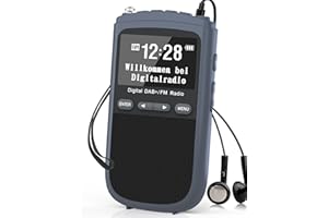 RYCHI Tragbare DAB Radio, Mini DAB/DAB+/UKW Radio, 900mAh Wiederaufladbarem Akku, Digitales Taschenradio mit LCD Display, Doppelalarm, Sleeptimer, Kopfhörer für Joggen Walken Radfahren