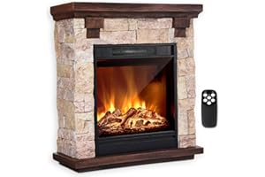 ‎AMBINESS Ambiness Elektrokamin | 2 Heizstufen | 900W - 2000W | viele Modelle | LED - 3D Flammeneffekt mit Farbwechsel | inkl. Fernbedienung Timer & Thermostat | Überhitzungsschutz | Terrano