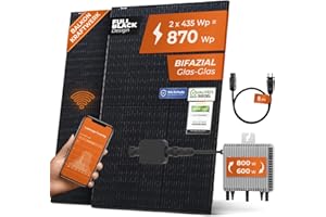 Solarway Centrale de balcon 800 W Prise complète de 600 W/800 W - Sortie réglable - Module JaSolar - 2 x 405 W - 1 convertisseur Deye avec application et wifi + accessoires, plug & play (sans support)
