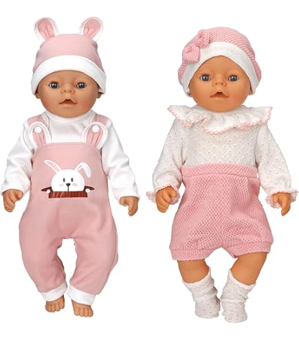 Ropa Tejida A Mano Para Muñecas De 35-43 Cm – Conjunto Rosa Suave Y Colorido, Perfecto Para Regalar A Niños Y Niñas (Muñeca No Incluida)