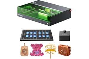xTool S1 10W Grabadora Laser Basic Kit, Cortadora Laser Negro Cerrada con Asistencia Aire y Panal de Abeja, Enfoque Automático, Punto Laser 0.04 x 0.06mm, Grabado para Madera Metal Acrílico Cuero