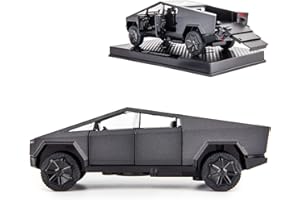 TGRCM-CZ Camion électrique Cybertruck Tesla 1/32 à partir de 3 ans, en alliage de zinc avec son et lumière pour enfants, garçons et filles (gris)