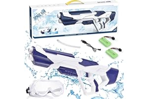 LASESASIES Pistolas de Agua eléctricas, Electric Water Pistol para Adultos y niños, Pistolas Agua automáticas con Gafas de Seguridad, El rociador Agua más Fuerte Summer Pool Beach Party Toy (Grande, Azul)