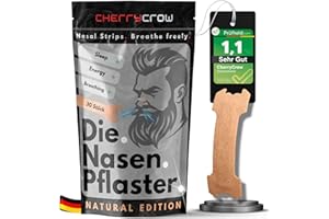 ‎CHERRYCROW CherryCrow - Die Nasenpflaster | (30 Stück) Premium Hautfarbene Nasal Strips für besseres Atmen 100% Natural Hautverträglich - Leistungsfähigkeit besserer Schlaf Sport Anti Schnarchen Streifen
