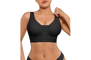 FeelinGirl Sujetadores postoperatorios con cierre frontal, brasier de compresión para mastectomía, sin varillas, con tirantes ajustables