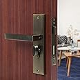 Blue Space Premium 8" Cylindrical Plate Mortise Door Lock Handle Set/Mortise Lock with Brass Lock Body and One Side Key 60mm Brass Cylinder Set with 3 Brass Computer Keys (LB301, Antique)